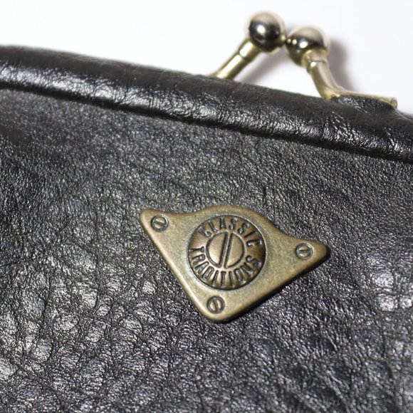 Women's Classic Traditions Kiss Lock Leather Coin Purse Wallet Clutch - Picture 3 of 6